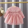 2021 printemps princesse dentelle bébé fille robe pour enfant en bas âge filles vêtements 1 an bébé fête d'anniversaire tutu robes 0-3y bébé vêtements Q0716