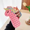 Silicone Decompression Toy Unicorn Pony Finger Press Bubble Student Children Pencil Case Large Storage