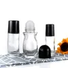 30ml 50ml thick glass perfume oil roll on bottle luxury with big plastic roller ball