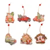 2 stks / tas creatieve cartoon kerstkleur hanger decoratie xmas boom ornamenten venster opknoping ornamenten benodigdheden