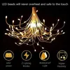 Lawn Lamps Zonne -aangedreven buitengras Globe Dandelion Fireworks Lamp Flash String 90 120 150 LED voor tuinlandschap Holiday Li289i