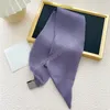 Petite écharpe en soie femmes étroites longues écharpes cou Hijabs couleur Pure mouchoir dame tête bandeau écharpe foulard