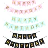 Party Decoration 1Set Happy Birthday Banner Paper Garlands Boy Girl Decorations Kids Adult Baby Shower Supplies