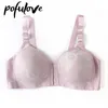 Bras Kobiety Plus Size Bra Front Zamknięcie Push Up Cienka Bawełniana Bielizna Bezprzewodowa Bez Szwu Bralette Kobieta Brassiere Dla Dużego Piersi