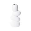 Creative White Egg Shape Flower Vase Ceramic Decorative Art Filler Tabletop Container Nordic Home Office Collectibles Decor 210610