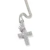 Colliers de pendentif croix de la couronne hip hop pour hommes femmes de luxe concepteur pour hommes bling diamant en or