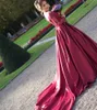 Bourgogne Princess Prom Formal Dresses 2020 Puffy Floral Lace Beaded LiaStublla Design Lace Tutu Full Length Evening Gown Wear