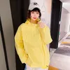 Women's Trench Coats Yellow Green White Black Sweatshirts Coat 2022 Female Double Zipper Pullover Hooded Girl Loose Short Windbreaker