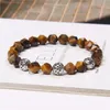 Facetterade Sunstone -armband män elastiska smycken hantverk silver färgpärlor legering charm Bangle handgjorda reiki naturliga stenar pulsera be1584