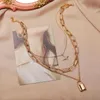 Collier 2021 multicouche colliers rétro huit étoiles serrure pendentif chaîne épaisse femme bijoux pour femmes en gros Collares