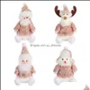 Dekoracje świąteczne świąteczne dostawy domu ogród ozdoby Santa Claus Snowman Reindeers Angel Doll Festival Hang Decoration Xmas