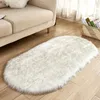 80 * 180cm Fur Oval Faux Artificial Sheepskin Tapete Lavável Assento Almofada Tapetes Fluffy Tapetes Peludos Macio Macno Tapetes para Sala 210626