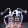 Mit Doppelmatrix perc10mm weiblicher Glasölbrenner Bong Wasserrohre dicke Pyrex -Recycler -Abfüllwasser Bong mit Silikonrohr und Öltopf zum Rauchen billigsten