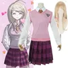 New Danganronpa V3 COSPLAY Akamatsu kaede costume Women's uniform Anime Shirt / Vest skirt socksWigs JK school Y0913