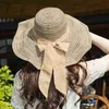 Summer Women's Hat Fashion Sun Straw Hat Wide Brim Woman Solid Bucket Hats Sun Visors Foldable Caps For Girls Outdoor Beach Hat G220301