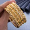 24k 6pcs Dubai India Gold Color Banles for Women Gorls African Bridal Bracelets Wedding Biżuteria Prezenty Bangle3613692