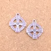 52 pièces Antique argent Bronze plaqué double face cercle croix pendentif à breloques collier à faire soi-même Bracelet résultats de Bracelet 23*20mm