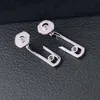 Luxuriöser Qualitäts-Ohrstecker mit einem großen Diamanten in kleiner Größe in zwei Farben plattiert für Damen, Hochzeitsschmuck, Geschenk, Stam286N