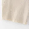 Solid gebreide tanktoppen vrouwen sexy backless mouwloze camisoles beige kleur Basic slanke dames camis ropa de mujer 210515