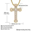 Hip hop iced out diamant cross halsband guld silver pläterad med rep tennis kedja mens bling smycken gfit