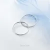 925 Sterling Silver Round Circle Slim Finger Ring För Kvinnor Enkel Geometrisk Ringar Mode Fine Smycken Bijoux 210707