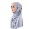 Une pièce fleurs strass Amira Hijab musulman tête écharpe châle islamique femmes Ramadan chapeaux Jilbab dubaï fête Turban