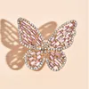 New Simple Full Rhinestone Butterfly Ring Vintage Pink Gold Finger Adjustable Ring for Women Fashion Jewelry Wedding Gifts Q07086366716