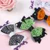 Baby Halloween Bow Clips Dziewczyny Dzieci trzy warstwy brokat barrettes Dzieci włosy do krawciny