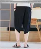 Хлопковые обрезанные брюки мужские лето прилив марки китайский стиль обрезанные шорты harlan сыпучие повседневные спортивные штаны мужские брюки x0723