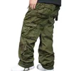 Moda Streetwear Mężczyźni Cargo Spodnie Hip Hop Harem Spodnie Bawełniane Spodnie Kombinezony Luźne Baggy Joggers Mężczyzna Ubrania Plus Rozmiar H1223