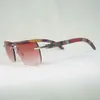 Top-Luxus-Designer-Sonnenbrillen 20% Rabatt Naturholz Herren Schwarz Weiß Büffelhorn Vintage Randlose Quadratische Brillen Oculos Gafas Zubehör
