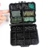 20 Sets 420Pcs/Box Carp Fishing Tackle Kit Swivels Hooks Anti Tangle Sleeves Hook Stop Beads Boilie Bait Screw Accessories Storage Box