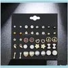 Jewelry20Pairs Fashion Women Earrings Set Pearl Crystal Stud Female Simple Trendy Jewelry Dangle & Chandelier Drop Delivery 2021 Tycfa