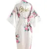 İplik Nedime Gelin Robe Hizmetçi Onur Robe Annesi Elbiseler Kadın Saten Düğün Kimono Seksi Gecelik Elbise Kadın Bathrobe 210901