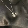 Anti-oorlog logo ketting trui keten hiphop persoonlijkheid 925 Sterling zilveren Japanse en Koreaanse hanger trend