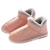 2021 Winter Warm Slippers Women Men Home Floor Shoes Waterproof PU Leather Soft Plush Comfortable Lovers Indoor House Slipper Y1206