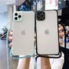 Moda Capas telefônicas de cordão para iPhone 12 11 Pro Max XS XR 7 8 Plus Proteção de câmera de lente Capa traseira transparente