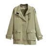 Women's Trench Coats XXL ~ 5XL Safari Style Big Pocket Cotton Size Female Autumn Winter Solid Color Windbreaker Zipper Overcoat Tops B666