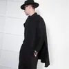 Männer Casual Hemden Männer Hip Hop Langarm Hemd Cape Herren Koreanischen Stil Mode Mantel Schwarz Weiß Goth Punk Bluse