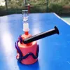 8 INCH 3D Monster Pink Glass Bong Water Pipes Recycler Joint Hookah Smoking Bubbler 14mm Bowl