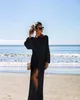 Seksi örtüler açık örgü örgü plaj etek uzun boylu bölünmüş tatil elbise mayo dış örtü güneş koruyucu giyim sarongs8432742
