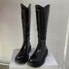 Bottes marque femmes 2022 chaussures bout rond Sexy mode dames Ytmtloy genou haut talon carré fermeture éclair Botines De Mujer hiver