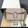 Klassieke luxe keten mode 2021 plaid bloem merk portemonnee vintage dames bruin lederen handtas designer schoudertas met doos