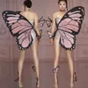 Designe Butterfly Big Wing Rhinestones Bodysuit Женский сексуальный хрустальный кунтард вечеринка Косплей Костюмы певица Танцор сцена носить женский комбинезон