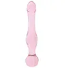 Anal leksaker rosa glas dildo pärlor butt plug skönhet sexiga leksaker sexprodukter buttplug anus stimulator dilator 1125