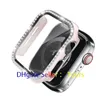 for Apple Watch Series 7 41mm Cases Laser Hard PC Bling Diamond Cover with Tempered Glass Screen Protector Cover 45mm 44mm 42mm 40mm 38mm