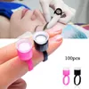 100pcs Tattoo Ink Ring Cups Glue Cap with Sponge Microblading Pigment Cup Tattoos Tool Holder Permanent Makeup Accessories