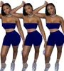 Womens Strapless Trainingspakken Outfits Twee Stuk Set Zomer Dameskleding Shorts Casual Mouwloos Sportkleding Sport Suit Selling Klw6300