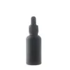 Matte Black Glass Dropper Bottle 1 OZ Empty Perfume Cosmetic Essential Oil Container