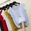Sommar Korea Mode Kvinnor Kortärmad O-Hals Chiffon Shirts All-matchad Casual Loose Solid Blus Plus Size Femme Tops S681 210512